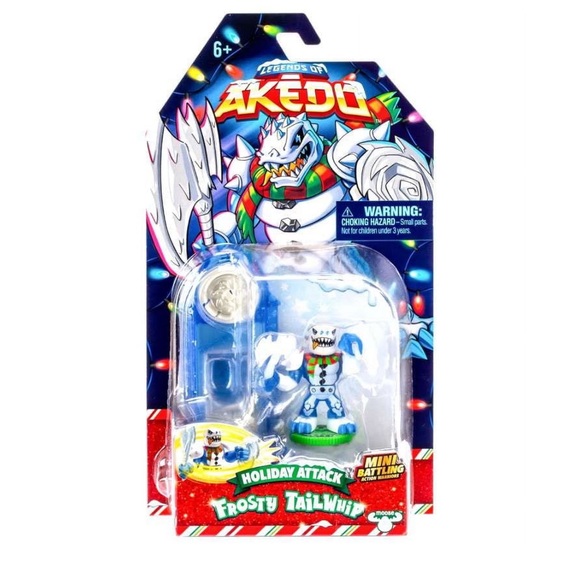 NEW Legends of Akedo Holiday Attack Frosty Tailwhip Mini Battling Action Finger - Picture 1 of 8